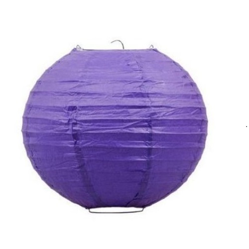 JQ-17Pur 8" Round Paper Lantern Purple